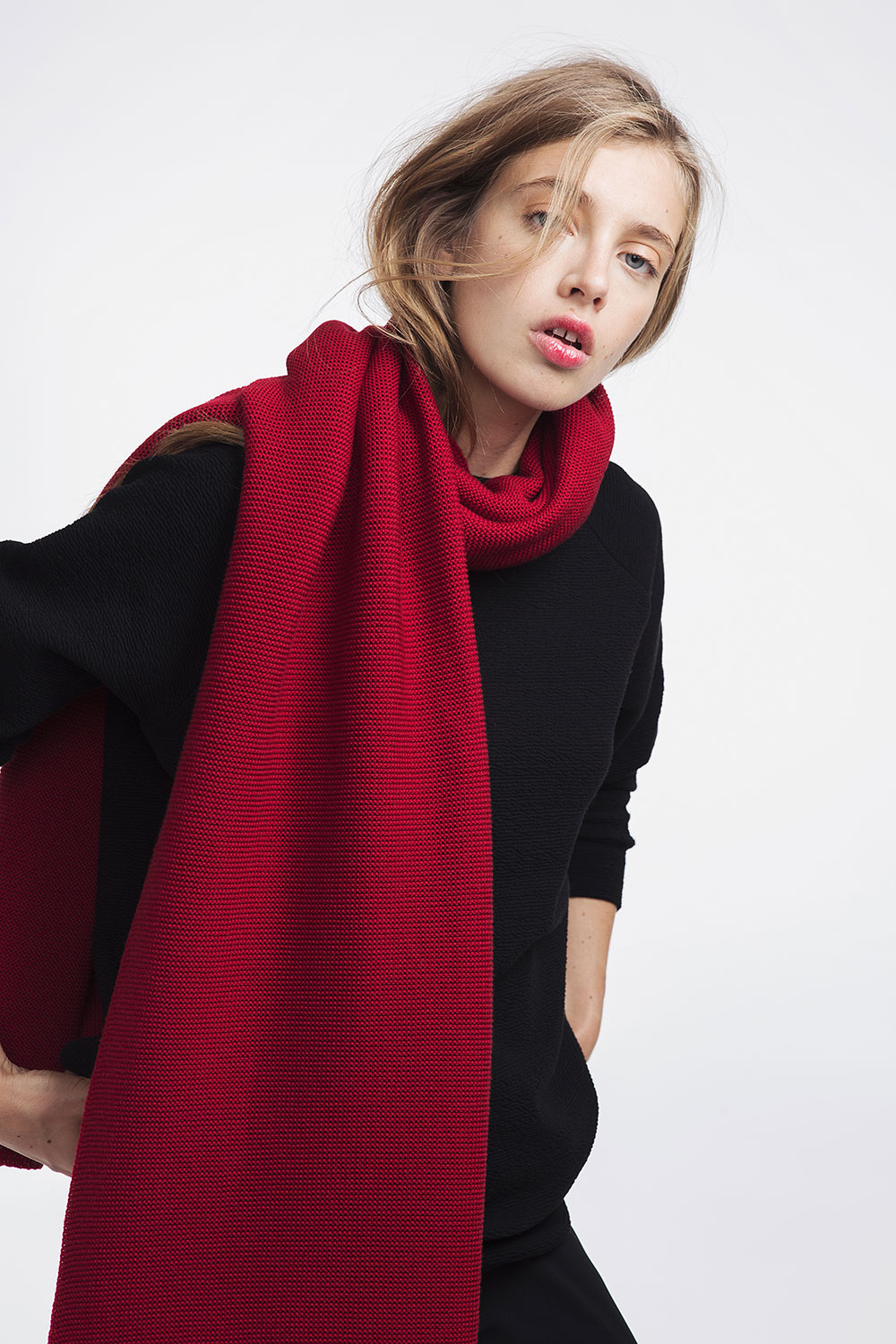 maroon red scarf